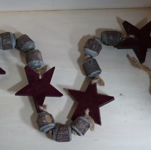 Décorations de Noël à suspendre Guirlande étoile velour 