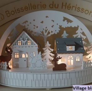 Villages de Noël Le village blanc arrondi