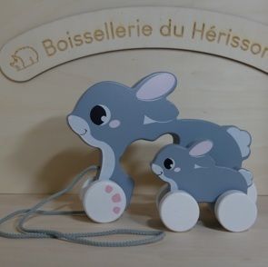 Jouets à trainer Maman Lapin